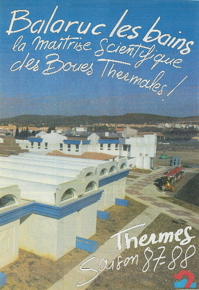 Affiche pour l'ouverture de la saison 1987-1988 des thermes de Balaruc-les-Bains